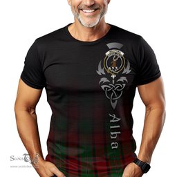 ScotsTee Shop Scottish MacPhail Clan Crest Tartan T Shirt Featuring Alba Gu Brath Scotland Forever and Ever Celtic Cross