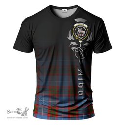 ScotsTee Shop Scottish Trotter Clan Crest Tartan T Shirt Featuring Alba Gu Brath Scotland Forever and Ever Celtic Cross