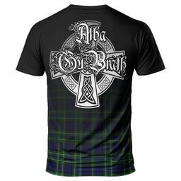 ScotsTee Shop Scottish MacNeil of Colonsay Modern Clan Crest Tartan T Shirt Featuring Alba Gu Brath Scotland Forever and Ever Celtic Cross