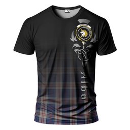 ScotsTee Shop Scottish Stewart of Appin Hunting Dress Clan Crest Tartan T Shirt Featuring Alba Gu Brath Scotland Forever and Ever Celtic Cross