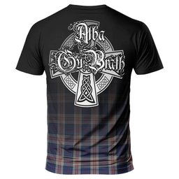 ScotsTee Shop Scottish Stewart of Appin Hunting Dress Clan Crest Tartan T Shirt Featuring Alba Gu Brath Scotland Forever and Ever Celtic Cross