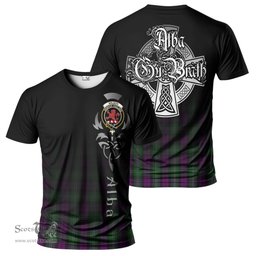 ScotsTee Shop Scottish Wilson Clan Crest Tartan T Shirt Featuring Alba Gu Brath Scotland Forever and Ever Celtic Cross