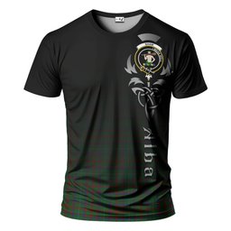 ScotsTee Shop Scottish Shaw of Tordarroch Green Hunting Clan Crest Tartan T Shirt Featuring Alba Gu Brath Scotland Forever and Ever Celtic Cross