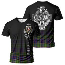 ScotsTee Shop Scottish Whitefoord Modern Clan Crest Tartan T Shirt Featuring Alba Gu Brath Scotland Forever and Ever Celtic Cross