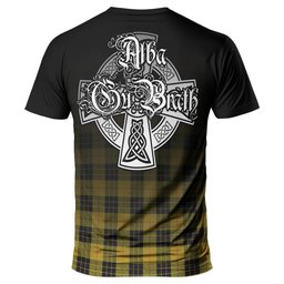 ScotsTee Shop Scottish MacLeod of Lewis Ancient Clan Crest Tartan T Shirt Featuring Alba Gu Brath Scotland Forever and Ever Celtic Cross