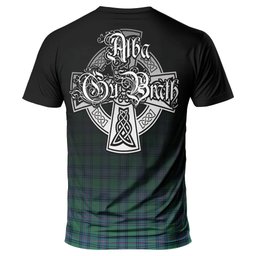 ScotsTee Shop Scottish Shaw Ancient Clan Crest Tartan T Shirt Featuring Alba Gu Brath Scotland Forever and Ever Celtic Cross