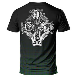 ScotsTee Shop Scottish Moncrieff of Atholl Clan Crest Tartan T Shirt Featuring Alba Gu Brath Scotland Forever and Ever Celtic Cross