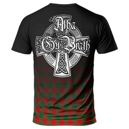 ScotsTee Shop Scottish Moncrieff Modern Clan Crest Tartan T Shirt Featuring Alba Gu Brath Scotland Forever and Ever Celtic Cross