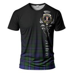 ScotsTee Shop Scottish Robertson Hunting Modern Clan Crest Tartan T Shirt Featuring Alba Gu Brath Scotland Forever and Ever Celtic Cross
