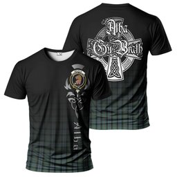 ScotsTee Shop Scottish Melville Clan Crest Tartan T Shirt Featuring Alba Gu Brath Scotland Forever and Ever Celtic Cross