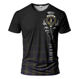 ScotsTee Shop Scottish MacLellan Clan Crest Tartan T Shirt Featuring Alba Gu Brath Scotland Forever and Ever Celtic Cross