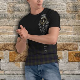 ScotsTee Shop Scottish MacLellan Clan Crest Tartan T Shirt Featuring Alba Gu Brath Scotland Forever and Ever Celtic Cross