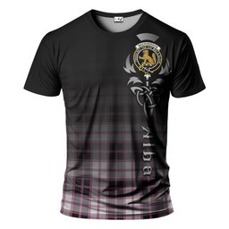 ScotsTee Shop Scottish MacPherson Hunting Modern Clan Crest Tartan T Shirt Featuring Alba Gu Brath Scotland Forever and Ever Celtic Cross