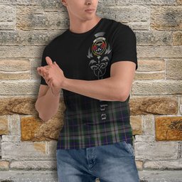 ScotsTee Shop Scottish MacLeod Of Californian Clan Crest Tartan T Shirt Featuring Alba Gu Brath Scotland Forever and Ever Celtic Cross