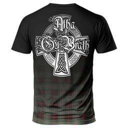 ScotsTee Shop Scottish Scott Brown Ancient Clan Crest Tartan T Shirt Featuring Alba Gu Brath Scotland Forever and Ever Celtic Cross