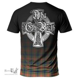 ScotsTee Shop Scottish Wilson Ancient Clan Crest Tartan T Shirt Featuring Alba Gu Brath Scotland Forever and Ever Celtic Cross
