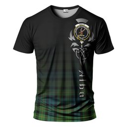 ScotsTee Shop Scottish Rollo Ancient Clan Crest Tartan T Shirt Featuring Alba Gu Brath Scotland Forever and Ever Celtic Cross