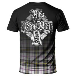 ScotsTee Shop Scottish MacPherson Dress Modern Clan Crest Tartan T Shirt Featuring Alba Gu Brath Scotland Forever and Ever Celtic Cross