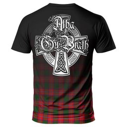 ScotsTee Shop Scottish Rattray Modern Clan Crest Tartan T Shirt Featuring Alba Gu Brath Scotland Forever and Ever Celtic Cross