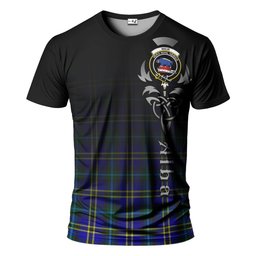 ScotsTee Shop Scottish Weir Modern Clan Crest Tartan T Shirt Featuring Alba Gu Brath Scotland Forever and Ever Celtic Cross
