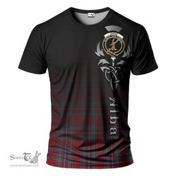 ScotsTee Shop Scottish Spens Clan Crest Tartan T Shirt Featuring Alba Gu Brath Scotland Forever and Ever Celtic Cross
