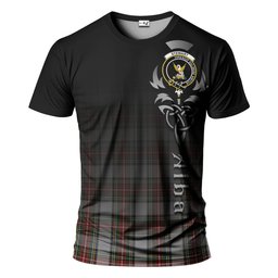 ScotsTee Shop Scottish Stewart Dress Clan Crest Tartan T Shirt Featuring Alba Gu Brath Scotland Forever and Ever Celtic Cross