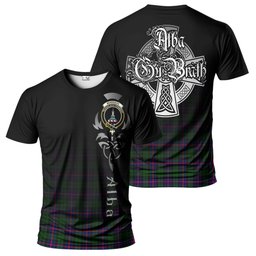 ScotsTee Shop Scottish Morrison Modern Clan Crest Tartan T Shirt Featuring Alba Gu Brath Scotland Forever and Ever Celtic Cross