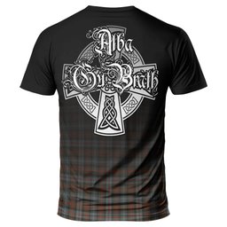 ScotsTee Shop Scottish Murray of Atholl Weathered Clan Crest Tartan T Shirt Featuring Alba Gu Brath Scotland Forever and Ever Celtic Cross