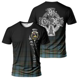 ScotsTee Shop Scottish Paisley Clan Crest Tartan T Shirt Featuring Alba Gu Brath Scotland Forever and Ever Celtic Cross