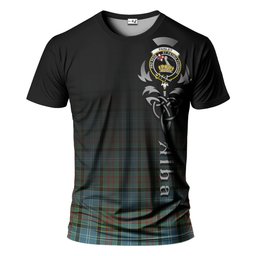 ScotsTee Shop Scottish Paisley Clan Crest Tartan T Shirt Featuring Alba Gu Brath Scotland Forever and Ever Celtic Cross