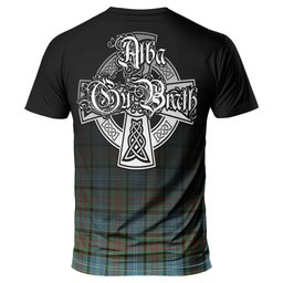 ScotsTee Shop Scottish Paisley Clan Crest Tartan T Shirt Featuring Alba Gu Brath Scotland Forever and Ever Celtic Cross