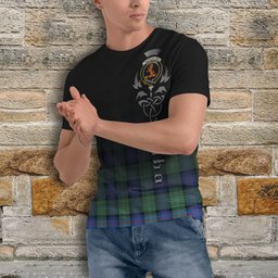ScotsTee Shop Scottish Sutherland Ancient Clan Crest Tartan T Shirt Featuring Alba Gu Brath Scotland Forever and Ever Celtic Cross