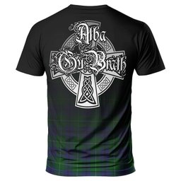 ScotsTee Shop Scottish Oliphant Clan Crest Tartan T Shirt Featuring Alba Gu Brath Scotland Forever and Ever Celtic Cross