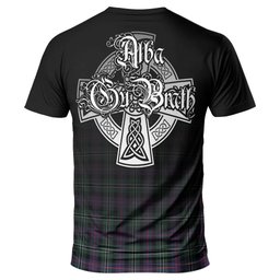 ScotsTee Shop Scottish Rose Hunting Modern Clan Crest Tartan T Shirt Featuring Alba Gu Brath Scotland Forever and Ever Celtic Cross
