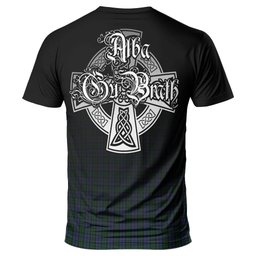 ScotsTee Shop Scottish Sutherland Clan Crest Tartan T Shirt Featuring Alba Gu Brath Scotland Forever and Ever Celtic Cross