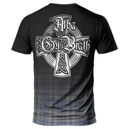 ScotsTee Shop Scottish Tweedie Clan Crest Tartan T Shirt Featuring Alba Gu Brath Scotland Forever and Ever Celtic Cross