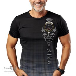 ScotsTee Shop Scottish Tweedie Clan Crest Tartan T Shirt Featuring Alba Gu Brath Scotland Forever and Ever Celtic Cross