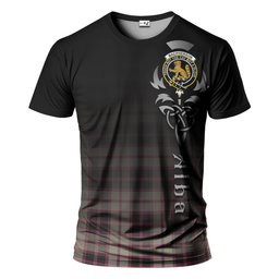 ScotsTee Shop Scottish MacPherson Hunting Ancient Clan Crest Tartan T Shirt Featuring Alba Gu Brath Scotland Forever and Ever Celtic Cross