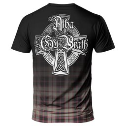 ScotsTee Shop Scottish MacPherson Hunting Ancient Clan Crest Tartan T Shirt Featuring Alba Gu Brath Scotland Forever and Ever Celtic Cross