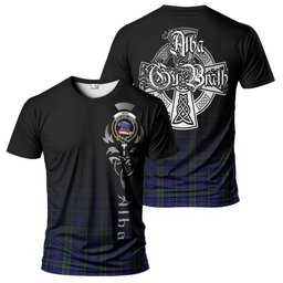ScotsTee Shop Scottish Weir Clan Crest Tartan T Shirt Featuring Alba Gu Brath Scotland Forever and Ever Celtic Cross