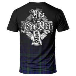ScotsTee Shop Scottish Weir Clan Crest Tartan T Shirt Featuring Alba Gu Brath Scotland Forever and Ever Celtic Cross