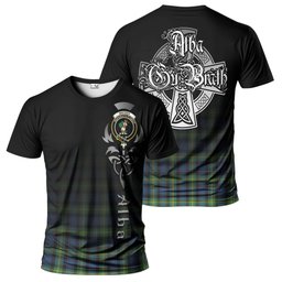 ScotsTee Shop Scottish Watson Ancient Clan Crest Tartan T Shirt Featuring Alba Gu Brath Scotland Forever and Ever Celtic Cross