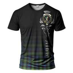 ScotsTee Shop Scottish Watson Ancient Clan Crest Tartan T Shirt Featuring Alba Gu Brath Scotland Forever and Ever Celtic Cross