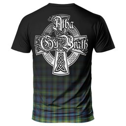 ScotsTee Shop Scottish Watson Ancient Clan Crest Tartan T Shirt Featuring Alba Gu Brath Scotland Forever and Ever Celtic Cross