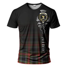 ScotsTee Shop Scottish Stewart Black Clan Crest Tartan T Shirt Featuring Alba Gu Brath Scotland Forever and Ever Celtic Cross