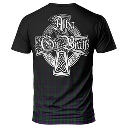 ScotsTee Shop Scottish Urquhart Clan Crest Tartan T Shirt Featuring Alba Gu Brath Scotland Forever and Ever Celtic Cross