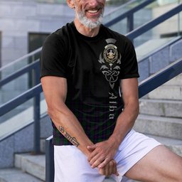 ScotsTee Shop Scottish Urquhart Clan Crest Tartan T Shirt Featuring Alba Gu Brath Scotland Forever and Ever Celtic Cross