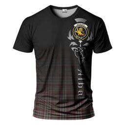 ScotsTee Shop Scottish Nicolson Hunting Weathered Clan Crest Tartan T Shirt Featuring Alba Gu Brath Scotland Forever and Ever Celtic Cross
