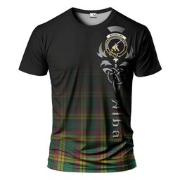 ScotsTee Shop Scottish MacMillan Old Ancient Clan Crest Tartan T Shirt Featuring Alba Gu Brath Scotland Forever and Ever Celtic Cross
