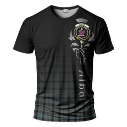 ScotsTee Shop Scottish Ogilvie (Ogilvy) Hunting Clan Crest Tartan T Shirt Featuring Alba Gu Brath Scotland Forever and Ever Celtic Cross